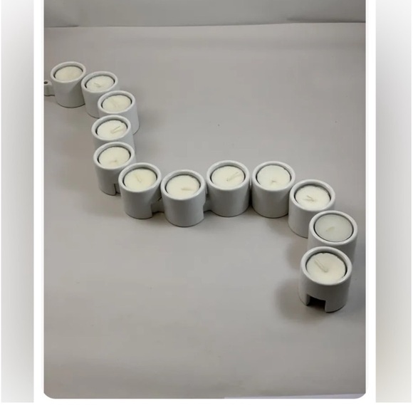 IKEA interlocking white ceramic candle holder! Varmeljushallare Ehlen Johansson - Picture 10 of 12